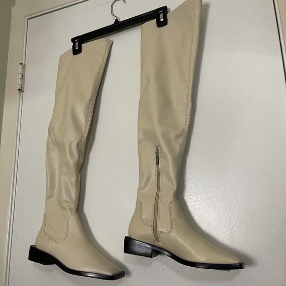 NEW Schutz Guily Up Over the Knee Boot Color EGGSHELL Square toe Size 6 - Picture 4 of 13